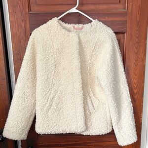 Boden Teddy Plush Jacket in Cream Women’s size 8